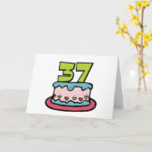 37歳お誕生日ケーキ カード (黄色い花)