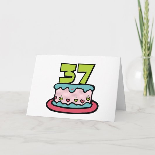 37歳お誕生日ケーキ カード (正面)