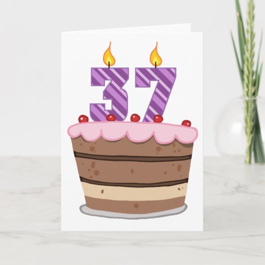 37歳お誕生日ケーキ カード (正面)