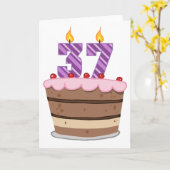 37歳お誕生日ケーキ カード (黄色い花)