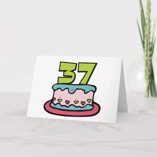 37歳のお誕生日ケーキ カード (正面)
