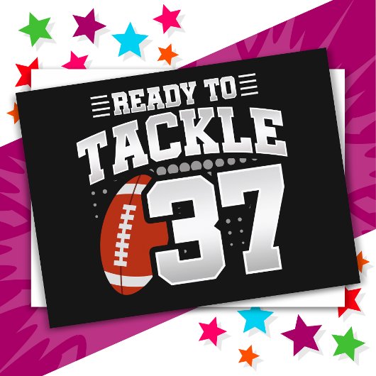 37歳のタックルフットボールパーティー 37歳の誕生日 ポストカード