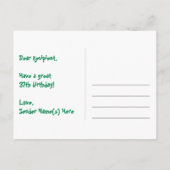 37歳の誕生日おめでとう：楽しいハート柄、虹37 ポストカード (裏面)