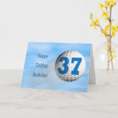37歳の誕生日のゴルフカード カード (黄色い花)