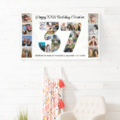 37歳の誕生日パーティーナンバー37フォトコラージュ 横断幕 (インサイチュ)