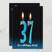37歳の誕生日パーティー招待状 招待状 (正面/裏面)