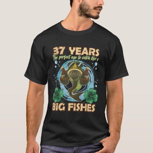 37歳の誕生日メンズ女おもしろい人漁師Fis Tシャツ (正面)