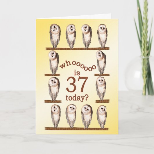 37歳の誕生日、奇妙なフクロカード。 カード (正面)