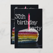 37歳の誕生日 招待状 (正面/裏面)