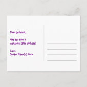 37歳の誕生日 – 楽しい花火模様 + レインボー 37 ポストカード (裏面)