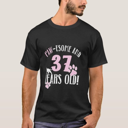 37歳の誕生日 猫のママ 猫好き 誕生 Tシャツ (正面)