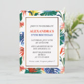 37歳エレガントの誕生日招待状熱帯フローラ 招待状 (スタンド正面)