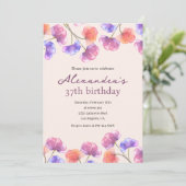 37歳エレガント招待状ボホーフローラシック 招待状 (スタンド正面)