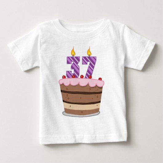 37歳オンお誕生日ケーキ ベビーTシャツ (正面)