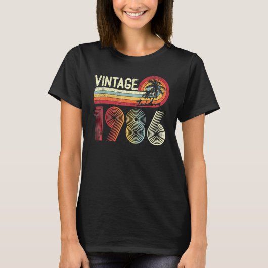 37歳オールドメンズヴィンテージ1986レトロ37位誕生 Tシャツ (正面)