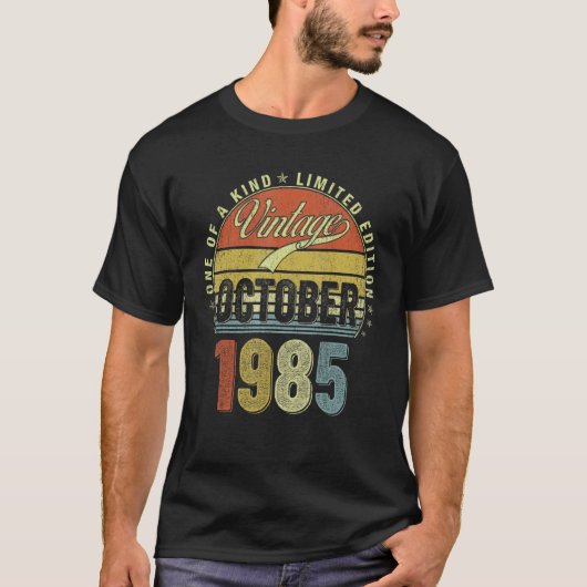 37歳ヴィンテージ1985年10月37誕生日私 Tシャツ (正面)
