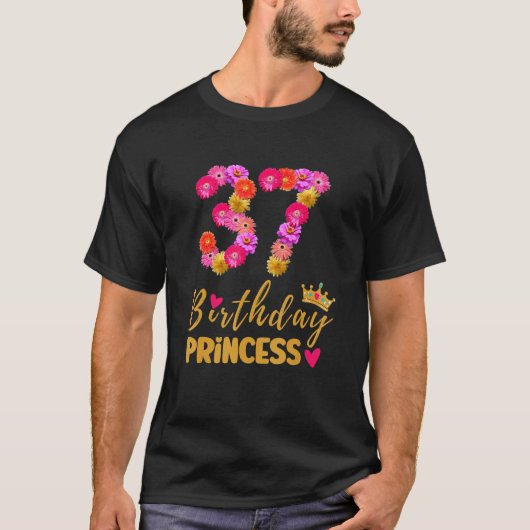 37歳誕生日プリンセスフラワーザMy 37B Tシャツ (正面)