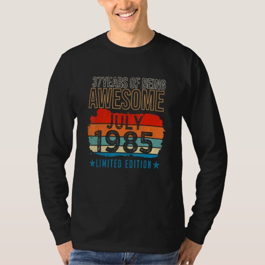 37歳1985年7月37誕生日 Tシャツ (正面)