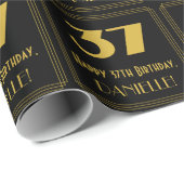 37番目の誕生日-インスパイアアールデコ検索"37" & Name ラッピングペーパー (ロールコーナー)