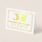 37番目の誕生日、名前+アールデコインスパイア「37」を見る 箔カード (正面)