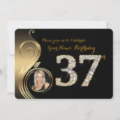 37番目,誕生日招待状,数字,写真2 招待状 (正面)