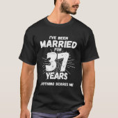37結婚した年おもしろい37結婚周年 Tシャツ (正面)