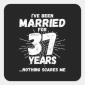 37結婚した年37おもしろい周年 スクエアシール (正面)