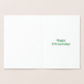 37誕生日はっきりした:「37歳！」 ゴールドフォイルカード 箔カード (内部)