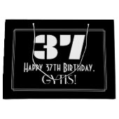 37誕生日インスパイア～アールデコルック"37" +名前 ラージペーパーバッグ (正面)