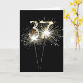 37誕生日スパークラーズオンブラック カード (黄色い花)