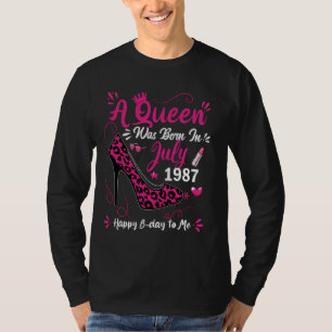 37誕生日ハイヒールAクイーンが7生まれ月1日に誕生 Tシャツ