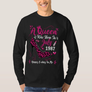 37誕生日ハイヒールAクイーンが7生まれ月1日に誕生 Tシャツ