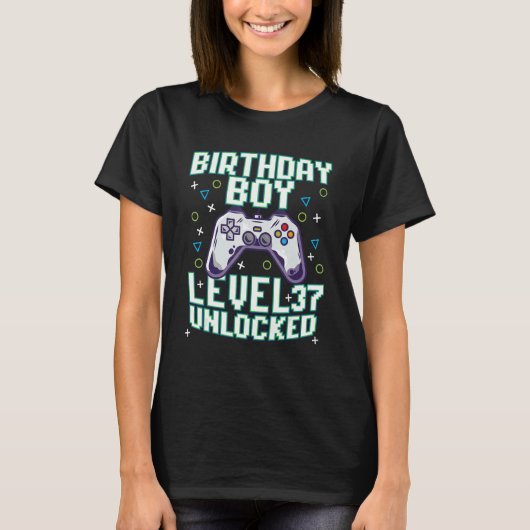 37誕生日ボーイビデオゲーマーゲーム37歳 Tシャツ (正面)