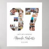 37誕生日第37カスタム号写真コラージュ ポスター (正面)