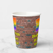 37誕生日:おもしろいグラフィティインスパイアレインボー37 紙コップ (左)