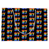 37誕生日:おもしろいレインボーイベント37パターン ラージペーパーバッグ (裏面)