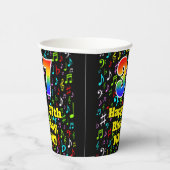 37誕生日:おもしろい音符パターン、レインボー37 紙コップ (右)