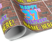 37誕生日:おもしろい、アーバングラフィティインスパイアルック ラッピングペーパー (ロールコーナー)