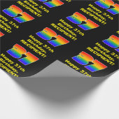 37誕生日:おもしろい、カラフルレインボーインスパイア# 37 ラッピングペーパー (角)