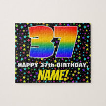 37誕生日:おもしろい、カラフル星野パターン