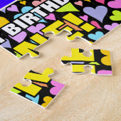 37誕生日:おもしろい、愛するハートシェイプ+「37」 ジグソーパズル (側面)