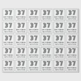 37誕生日:アールデコインスパイアスタイル「37」 +名前 ラッピングペーパー