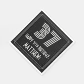 37誕生日:インスパイアアールデコ検索"37" +名前 スタンダードランチョンナプキン (角)