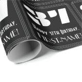 37誕生日:インスパイアアールデコ「37」と名前 ラッピングペーパー (ロールコーナー)