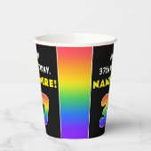 37誕生日:カラフルレインボー# 37、名前をカスタムする 紙コップ (左)