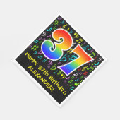 37誕生日-カラフル音楽シンボル, Rainbow 37 スタンダードランチョンナプキン (角)