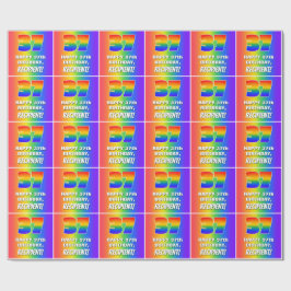 37誕生日: カラフル、おもしろいレインボーパターン# 37 ラッピングペーパー