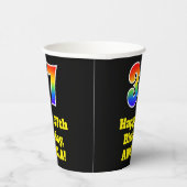 37誕生日:カラフル、おもしろい、エキサイティング、虹37 紙コップ (右)