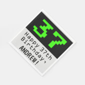 37誕生日 – ネディ/オタク系のスタイル「37」と名前 スタンダードランチョンナプキン (角)