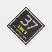 37誕生日:フローラ花数名前をカスタムする スタンダードランチョンナプキン (角)